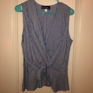 Striped Wrap Tank Top